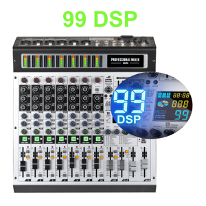 Xtuga MK8/12 được xây dựng trong 99 DSP kỹ thuật số Reverb hiệu ứng 8/12 kênh kỹ thuật số chuyên nghiệp âm thanh mixer với 2 marshals trộn giao diện điều khiển - Product Image 3