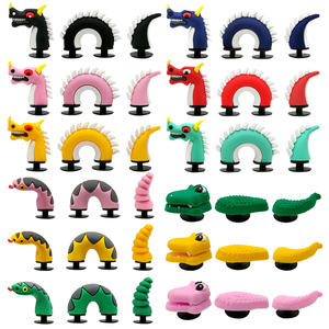 ยางอุปกรณ์เสริมรองเท้าสุดเท่สำหรับเด็ก3ชิ้น/เซ็ตงานตามสั่ง3D มังกรงูจระเข้พีวีซี - Product Image 1