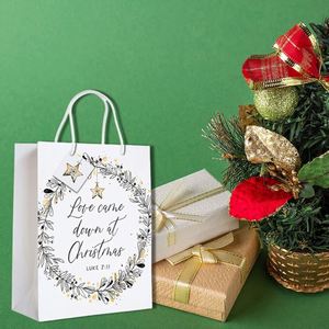 Bolsa de Regalo Ecológica Multiusos de Grado Alimenticio para Días Festivos Cristianos, Bolsa de Papel de Primera Calidad para Envolver Regalos con Versículos Bíblicos - Product Image 5