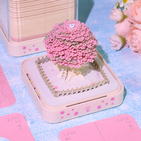 Bloc-notes 3D panoramique Arbre de Sakura, Cadeaux originaux, Décoration artistique en papier 2026, Post-it 3D, Calendrier avec base lumineuse