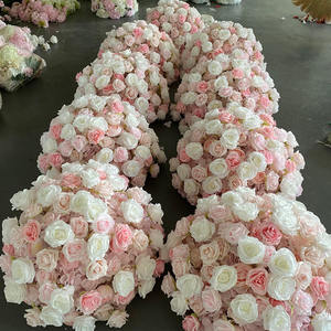 D-FB243 Bola de flores artificiales de color blanco, centros de mesa con bolas de flores hechas a mano, bolas de flores de seda para decoración de bodas, gran venta. - Product Image 6