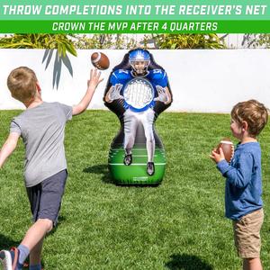 Inflatable Football Target Toss Game, Life-Sized Receiver Practice <b>Dummy</b> with 2 Balls & Pump, Outdoor Backyard Throwing Toy - Product Image 2