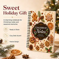 Cuaderno Espiral Festivo de Jengibre Jingda |   Diario de Ideas para las Fiestas Navideñas, Regalo de Dulces Recuerdos |   Páginas rayadas para decoración de escritorio acogedora