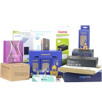 Boîtes d'emballage personnalisées numériques 3C pour écouteurs, câbles de données, téléphones mobiles, en carton pliable, options de couleur, petites séries