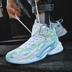 Chaussures de basketball montantes unisexes pour hommes, mode sport, semelle extérieure en caoutchouc antidérapante, tige en maille légère et respirante - Product Image 3
