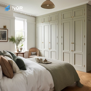 Armario de Madera Maciza de Roble Blanco de Lujo, Armario de Almacenamiento de Doble Puerta con Estantes, Estilo Moderno para Dormitorio Principal - Product Image 4