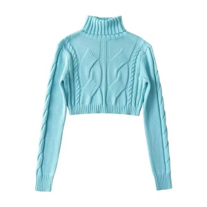 <b>Women's</b> Long Sleeve Slim Fit Knitted Sweater New Fashion Trends Casual <b>Turtleneck</b> <b>Top</b> with Solid Color <b>for</b> Winter - Product Image 5