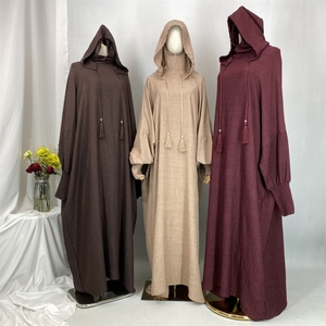 Nuevo y Popular Vestido Abaya con Capucha, Jilbab, Vestido de Oración, Puños Elásticos Plisados, Ropa Islámica Halal para Mujeres Árabes Musulmanas 6818 # - Product Image 5