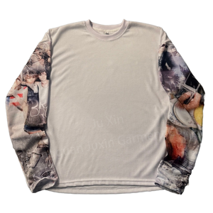 เสื้อยืดคอกลมแขนยาวพิมพ์ลายสำหรับผู้ชาย ทรงปกติ ระบายอากาศได้ดี ผลิตจากผ้าโพลีเอสเตอร์ถัก สไตล์ลำลอง คอโอ - Product Image 1