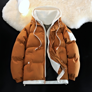 Người Đàn Ông Của Thực Tế Mùa Đông Ấm Áp Áo Khoác Tùy Chỉnh Quần Áo Có Thể Tháo Rời Lót Bong Bóng Áo Trùm đầu Áo Cộng Với Kích Thước Có Thể Đảo Ngược Các Tính NĂNG - Product Image 1