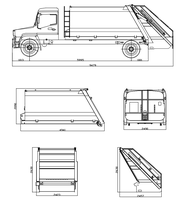 Superstructure de camion à ordures compacteur 4x2 sur mesure, capacité 8 m³, pour rééquipement de châssis léger