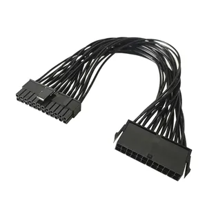 18AWG ATX 24(20+4)Pin Female Motherboard PSU Power Supply Male to Female 24Pin PSU Extension Cable Mainboard Adaptor 32CM