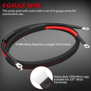150A电池柱支架远程电池端子汽车电池跳车起动机重定位套件，带<span class=keywords><strong>3</strong></span>/8英寸 (M10) 螺柱端子 - Product Image 3