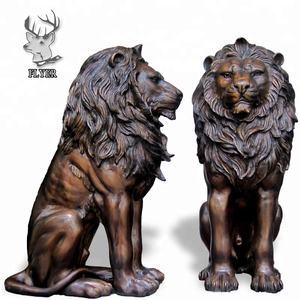 Statue de lion en <span class=keywords><strong>bronze</strong></span> grandeur nature, assis, de bonne qualité, <span class=keywords><strong>prix</strong></span> d'usine, en vente - Product Image 4