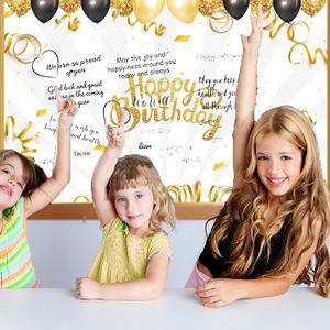 Tarjeta de Felicitación Gigante Negra y Dorada de Cumpleaños con Firma para Conmemoración - En Stock - Product Image 4
