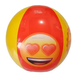 卸売ビーチボールインフレータブル安い広告カスタムロゴ印刷複数の表情ビーチボール