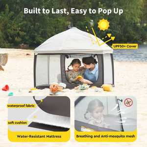 Tente de jeu pliable portable pour enfants et bébés, utilisable en intérieur et en extérieur, espace de jeu multifonctionnel et sûr, sans installation, facile à utiliser - Product Image 2