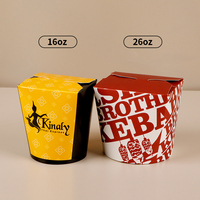 Cylindre à emporter pour nouilles, pâtes et sushis, étanche, écologique, recyclable, 16oz-26oz, avec logo personnalisé en relief et pelliculage mat