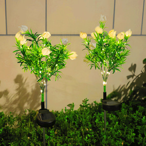 Luces Solares para Jardín, Lámpara LED con Forma de Flor, Iluminación Decorativa para Caminos, Resistente al Agua, Alimentada por Energía Solar con Batería - Product Image 2