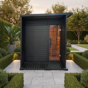 Cabine de sauna extérieure de luxe pour 6 personnes |   Intérieur en cèdre rouge signature et extérieur en cèdre de <span class=keywords><strong>DuraCool</strong></span> |   Spa moderne pour jardin - Product Image 1