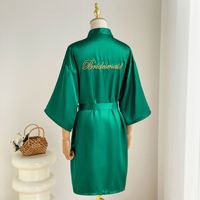 I-0366 Peignoir de luxe en satin de soie pour femme, idéal pour mariages et fêtes, robe de mariée et de demoiselles d'honneur, pyjama sexy