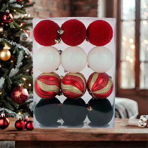 Venta caliente de plástico de alta calidad de terciopelo Simple planta <span class=keywords><strong>Bola</strong></span> de terciopelo adornos de Navidad <span class=keywords><strong>Bola</strong></span> Natal adornos Set 24 - Product Image 2