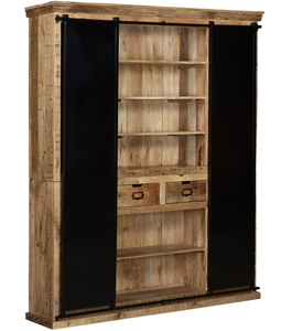 Premium Handcrafted Solid Wooden Armoire Storage Cabinet with Spacious Drawers Shelves and Traditional <b>Rustic</b> Design for Bedroom - Product Image 1