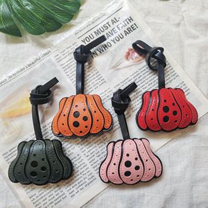Porte-clés <span class=keywords><strong>en</strong></span> cuir multi-couches à pois avec pendentif citrouille, breloque décorative pour <span class=keywords><strong>sac</strong></span>, cadeau créatif pour Halloween et festivals - Product Image 1