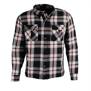 Mens Motorbike Motorcycle Touring Kevlar Lined 100% Cotton <b>Flannel</b> <b>Jacket</b> Shirt With CE Removable Armours Biker Shirt - Product Image 1