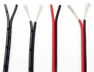 16-28AWG UL2468 pita datar 2 kabel inti merah dan hitam kawat terjalin elektronik