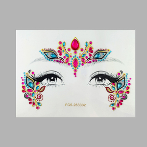 Bijoux de visage papillon sans colle, décorations de luxe en diamants brillants violets et dorés pour cosplay, concerts et déguisements - Product Image 2