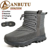 Bottes d'hiver imperméables matelassées pour hommes et femmes, antidérapantes avec grip pour la glace, doublées de fausse fourrure, pliables, vente en gros