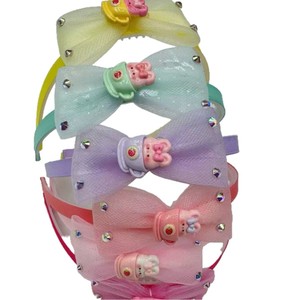 Diademas de dibujos animados para niñas con lazos de lunares y personajes de bebés, accesorios para el cabello de uso diario. - Product Image 5