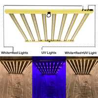 Tidtar LED Bunga tumbuhan Samsung, lampu tumbuh LED UV/IR spektrum penuh 2 saluran peredupan Veg 800w 8bar untuk rumah kaca