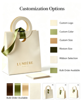 Ringförmige, umweltfreundliche, wiederverwendbare, handgefertigte Geschenktüte aus Kunstpapier für Hochzeiten und Bankette mit Premium-Band und Goldprägung