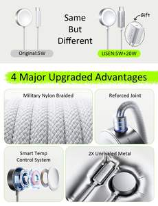 20W यूएसबी सी सेब घड़ी चार्जर पोर्टेबल चुंबकीय वायरलेस चार्जिंग पैड के लिए लाइसेन पोर्टेबल चुंबकीय वायरलेस चार्जिंग पैड - Product Image 6