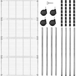 Étagère en acier métallique mobile à 4 niveaux de haute qualité Étagère en métal chromé avec roues - Product Image 6