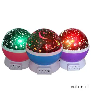 Proyector de luz nocturna luna y estrella con cable usb, cambio de Color, giratorio de 360 grados, romántico