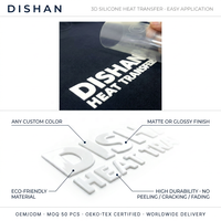 Logo en silicone brillant et mat à effet 3D supérieur, écologique, pour vêtements, étiquettes de t-shirts, vente en gros