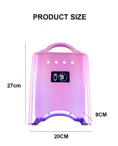 2024เครื่องเป่าเล็บแบบไร้สายสีชมพู78W เครื่องอบเล็บแบบมืออาชีพโคมไฟ LED UV แบบชาร์จไฟได้ - Product Image 6