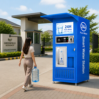 Distributeur d'eau compact avec purification par osmose inverse, lecteur de carte IC et système de distribution d'eau potable à dosage