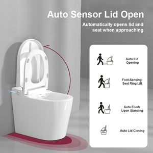 Inodoro Inteligente de Lujo con Sensor de Pie, Descarga Automática, Bidé Inteligente, Asiento con Calefacción, Control por Voz, Vietnamita, Alemán, Ruso, Español - Product Image 3