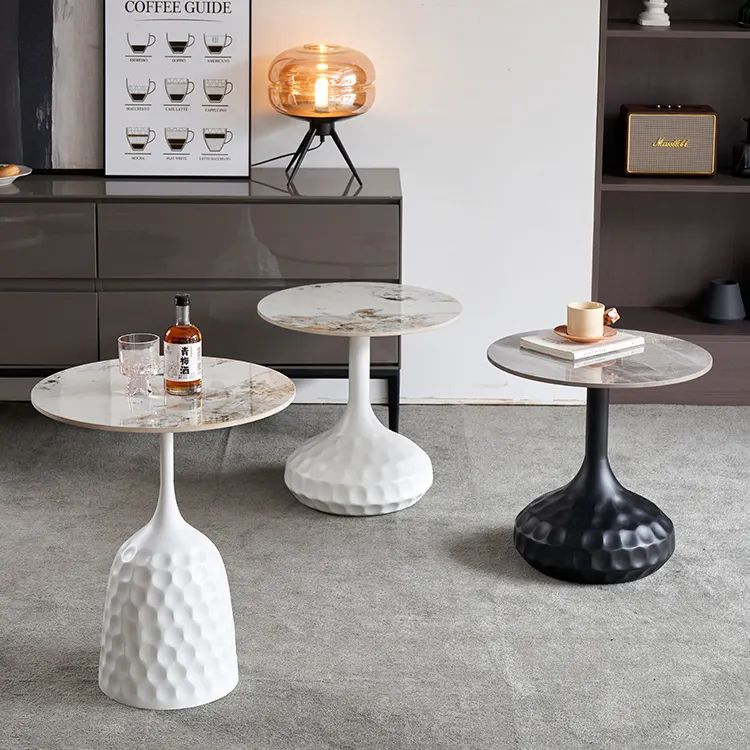 Nouveauté meubles de maison table en fer couleur noir brillant et noir mat table basse de style moderne pour meubles de salon