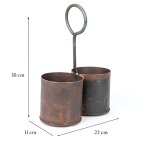 Pot de fleurs suspendu rustique en fer avec poignée, fait main, pour jardin, salon, chambre, salle à manger, ferme - Product Image 2