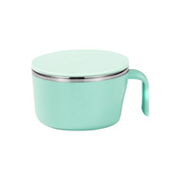 Boîte à lunch isotherme en acier inoxydable 304 grande capacité pour nouilles instantanées avec couvercle, style minimaliste, pour employés de bureau et étudiants