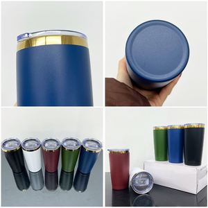 USA Warehouse 20oz Double Wall Stainless Steel Powder Coated <b>Gold</b> Plated Underneath Travel Coffee Tumbler <b>Cup</b> for Laser Engrave - Product Image 4