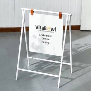 Benutzer definierte Stahl Pulver beschichtete Outdoor Faltbare A-Frame Werbetafeln Bürgersteig Display Ständer Pflaster Zeichen Poster <span class=keywords><strong>Stand</strong></span> - Product Image 1
