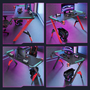 2024 muebles de oficina para el hogar baratos, <span class=keywords><strong>PC</strong></span> de escritorio ergonómico, <span class=keywords><strong>mesa</strong></span> de juegos barata para jugadores, <span class=keywords><strong>mesa</strong></span> de juegos Rgb con luz Led - Product Image 5