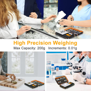 Mini Kỹ Thuật Số Túi Quy Mô 200G 0.01G Độ Chính Xác Cao Thép Đồ Trang Sức Cân Bằng Cho Nhà Bếp Trọng Lượng & Thuốc Gram Trọng Lượng Đo - Product Image 6
