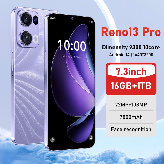 New Reno13 Pro 5G High-Performance Deca Core Smartphone All-In-One Android OS Global Version 16GB+1T 7.3 Inch AMOLED 2K Screen